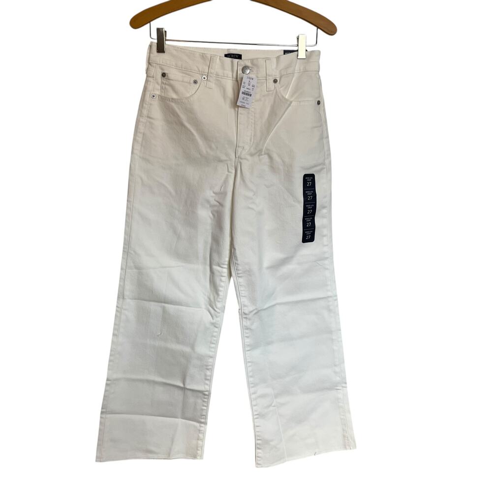 J. Crew Factory Wide Leg Jeans in White